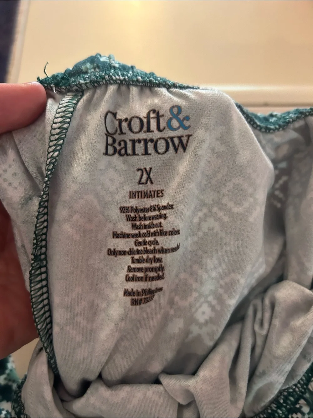 croft & barrow Green Geometric Print Pajama Pants
